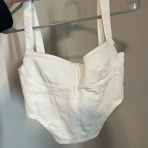 Zara white denim corset top! Size L (runs small)